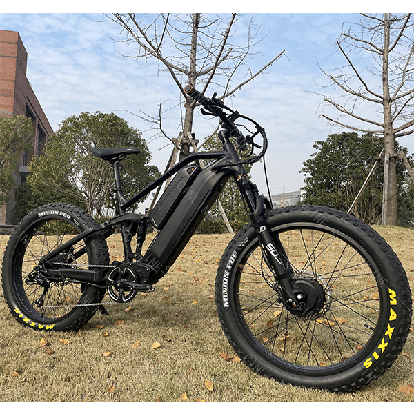 Fahrrad Elektrofahrrad 48V 1500W Elektrische Mountainbikes für Erwachsene Fat Tire Doppelbatterie 26x4.0 '' Vollfederung EMTB