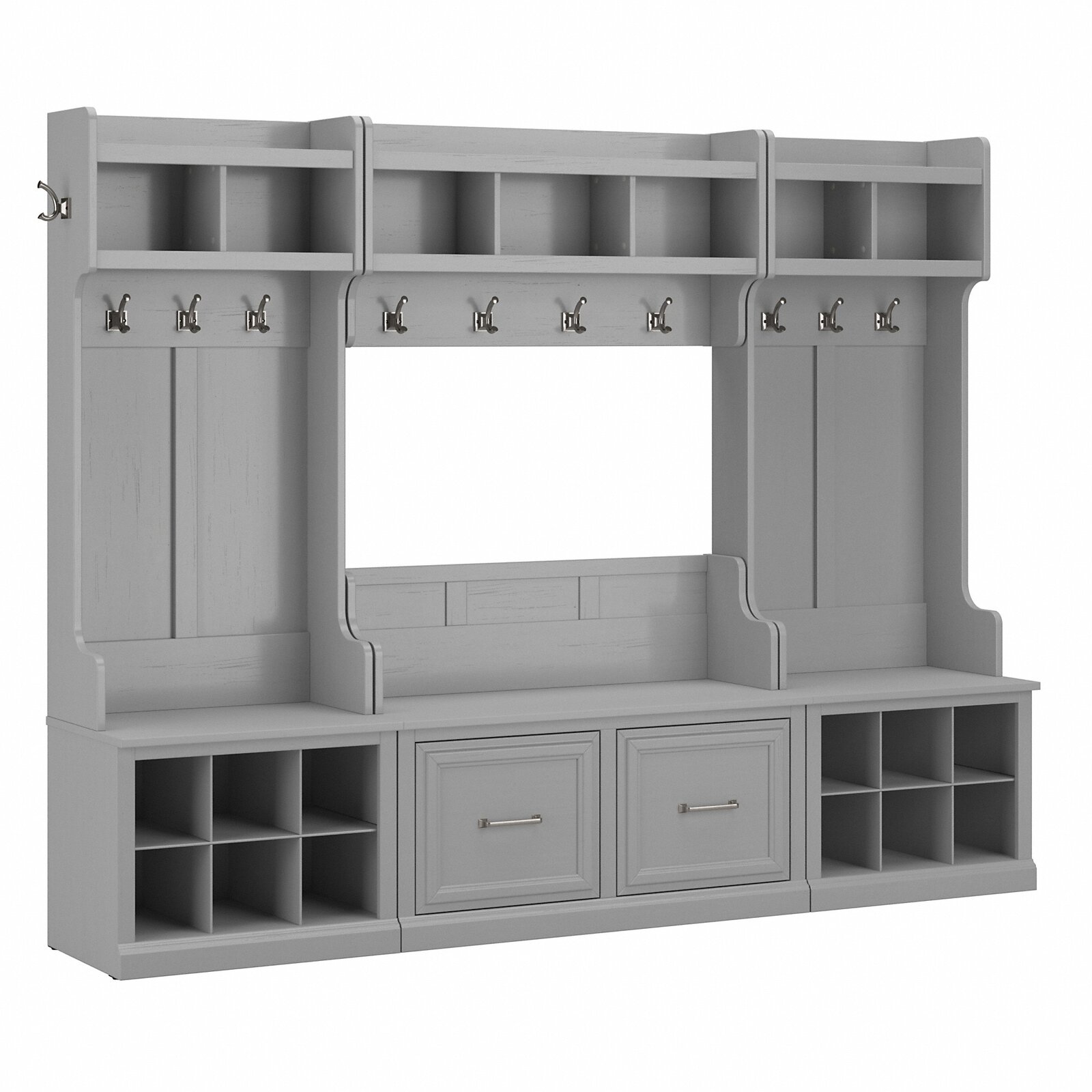 【Furniture】Woodland 88.23'' Wide Hall Tree with Bench and Shoe Storage