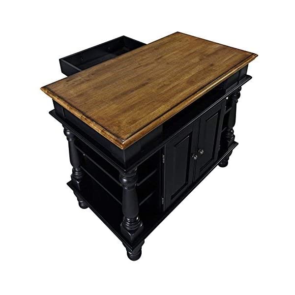 Homestyles Kitchen Island Americana Dual Side Storage Cabinet, 36 Inches High by 42 Inches Wide, Antique White