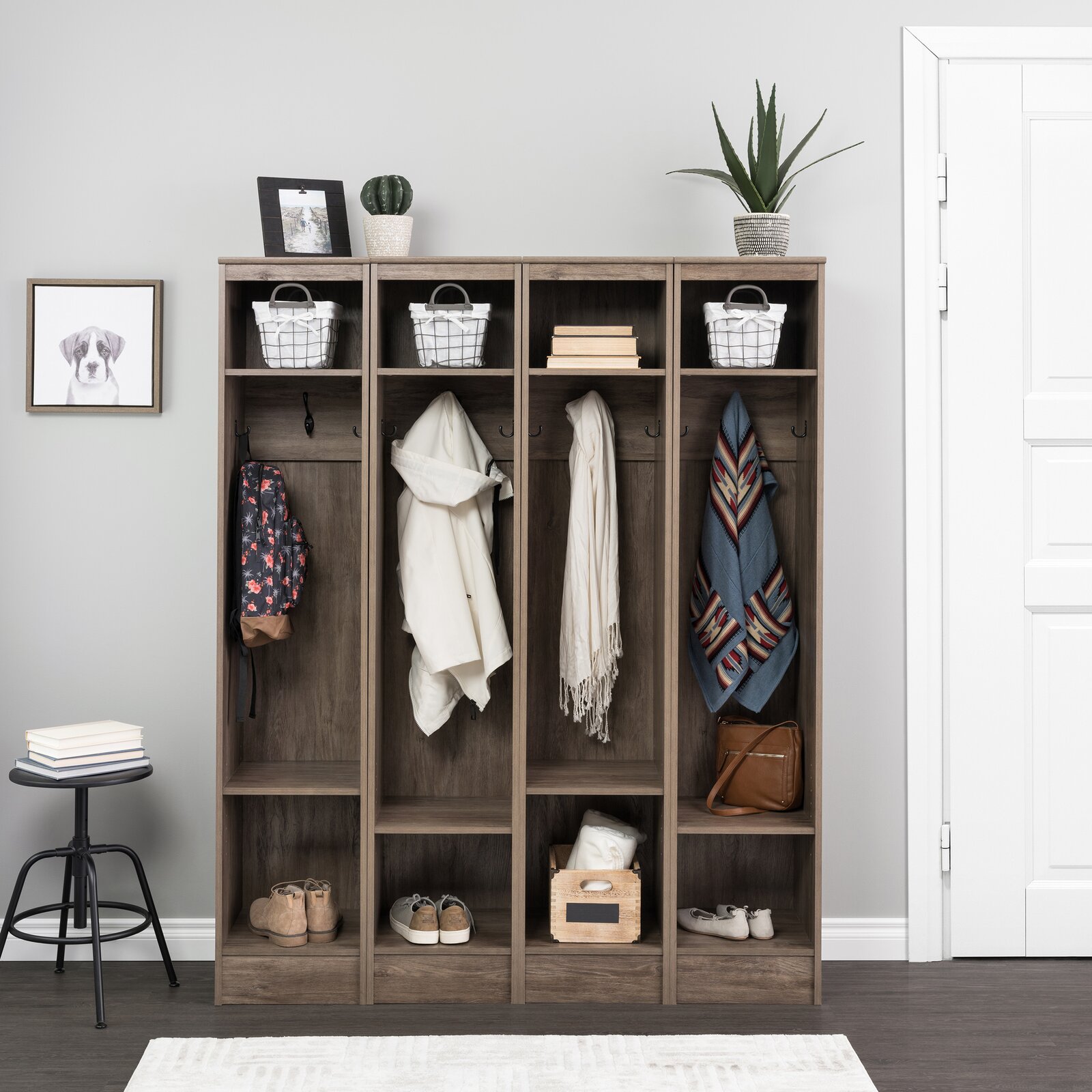 【Furniture】Mcalmont 59'' Wide Hall Tree (Set of 4)