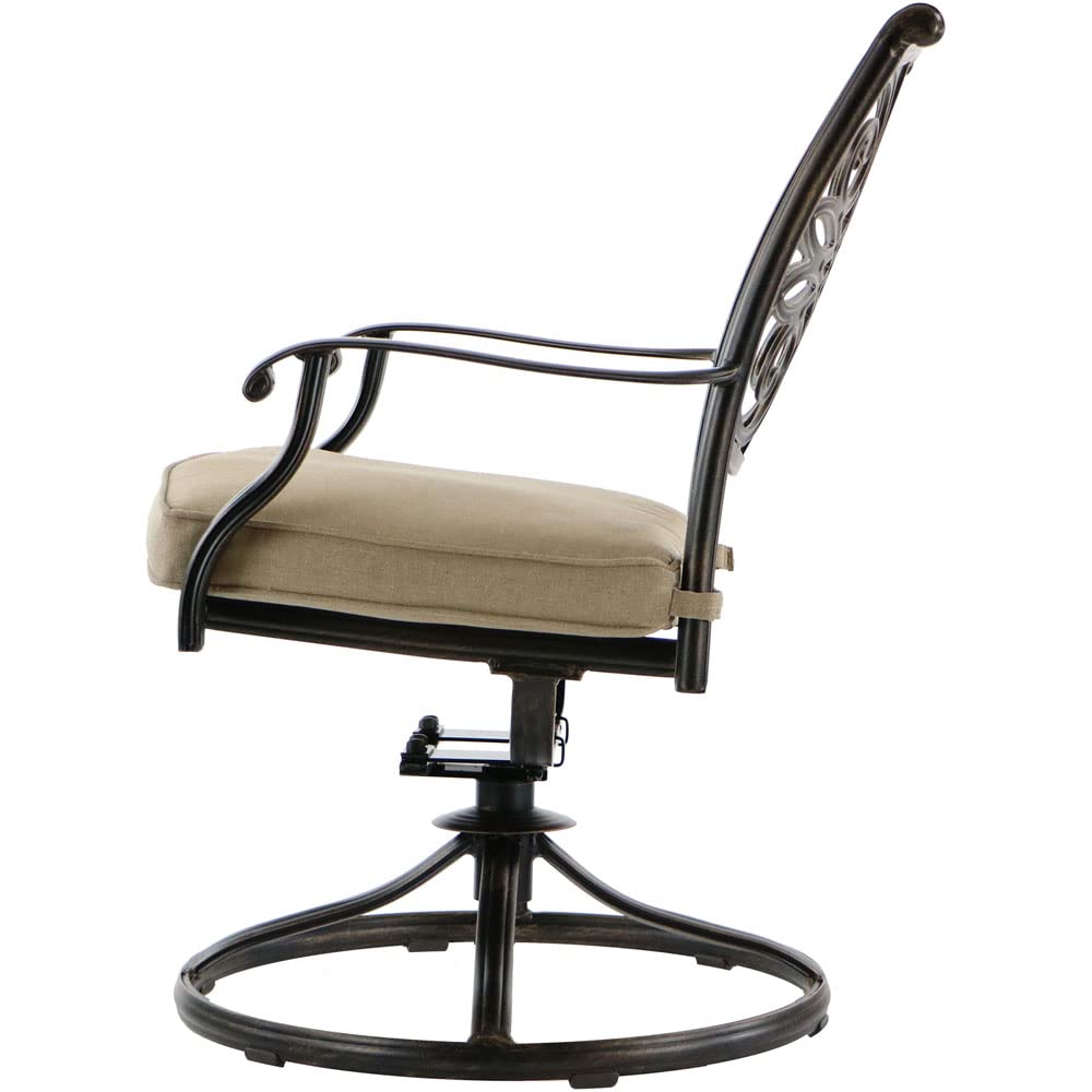 【Home&Garden】5-Piece Cast Aluminum Outdoor Patio Dining Set, 4 Swivel Rocker Chairs & 48 Round Table