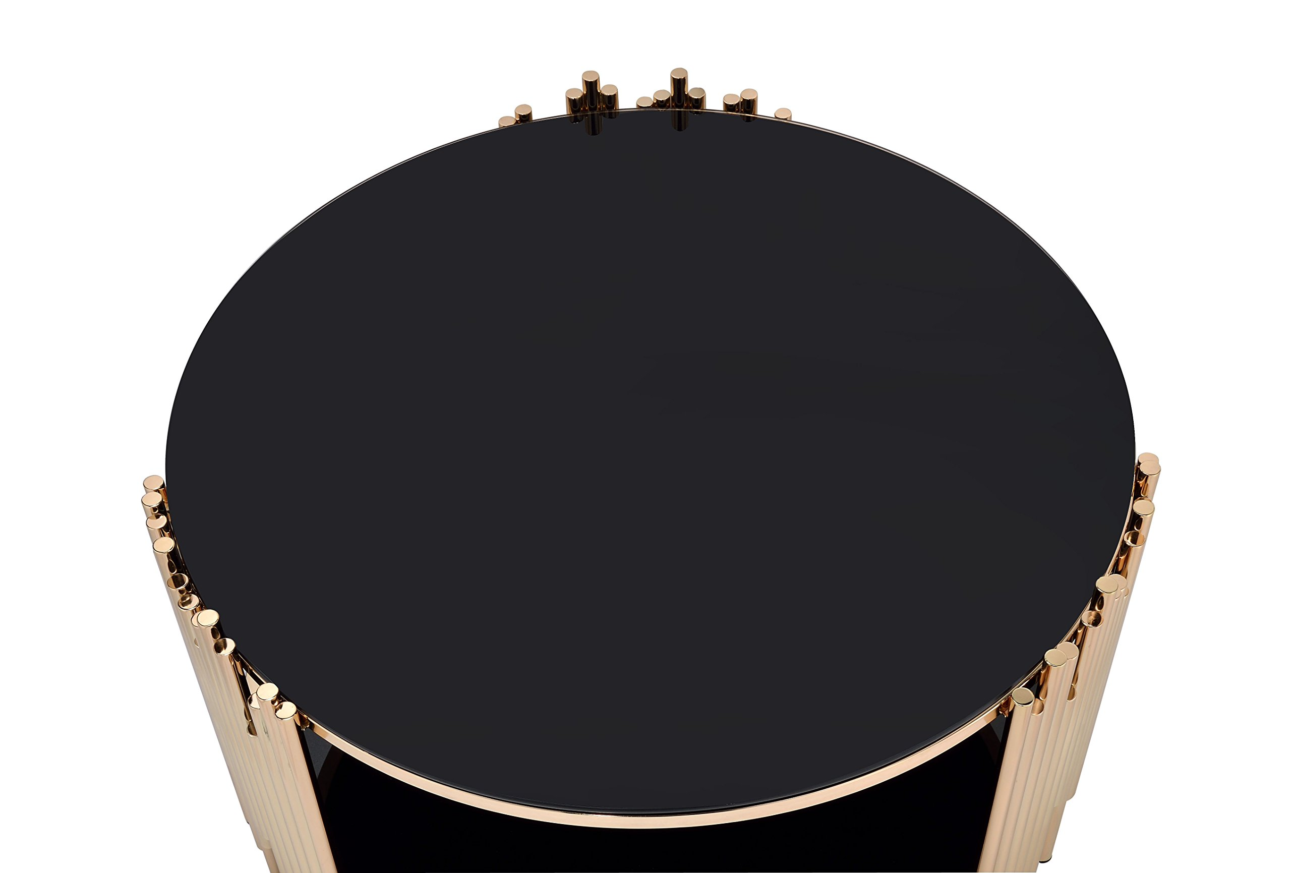 【Furniture】Tanquin Coffee Table - Gold & Black Glass