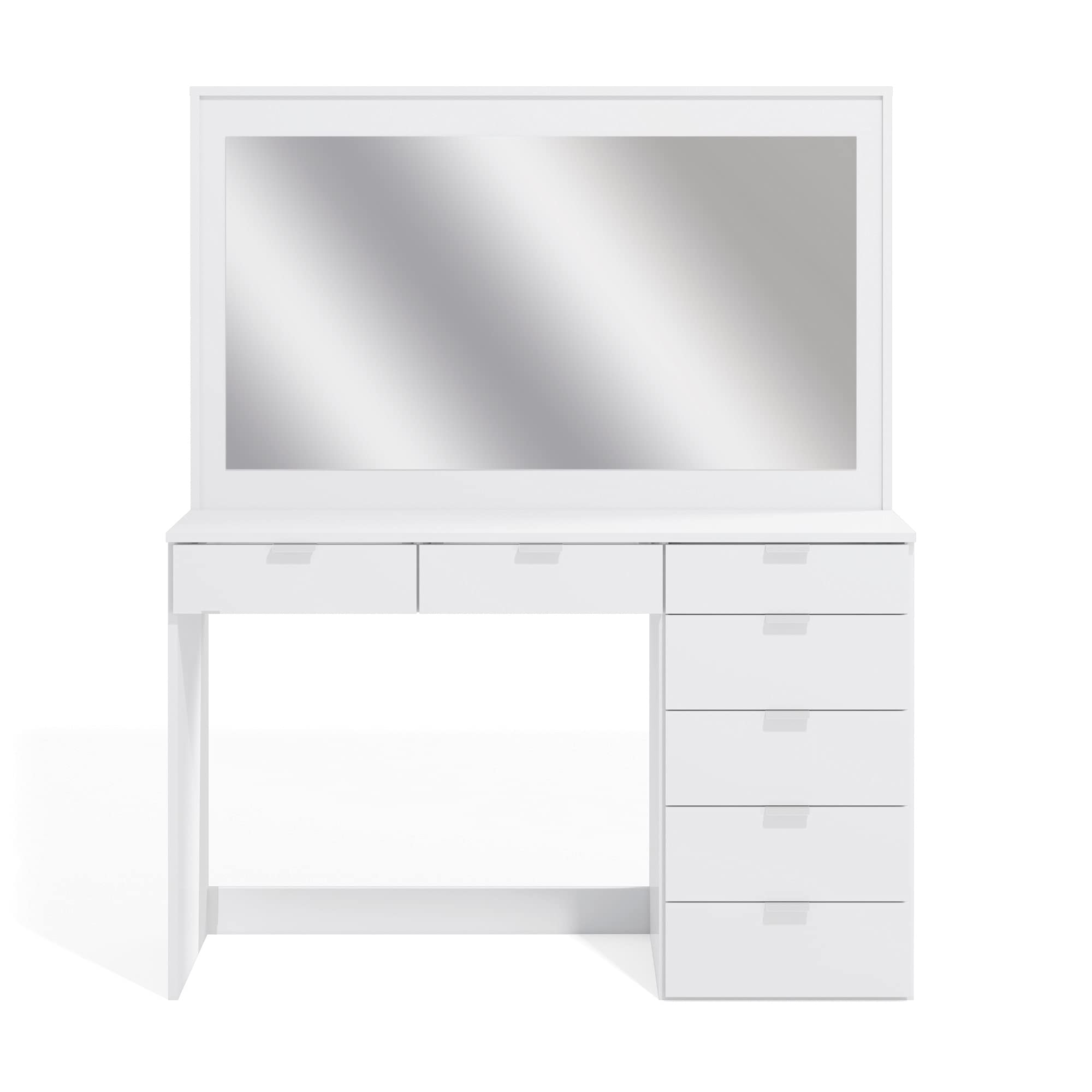 【Furniture】Dressing Table, 7 Drawers Large Mirror, Hollywood Style